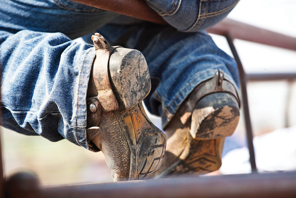Worn,Cowboy,Boots,With,Blue,Jeans